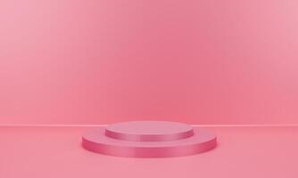 pink 3d background with pink podium photo