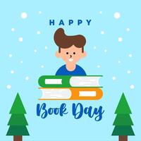 Happy World Book Day Illustration Background vector