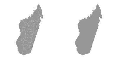 Madagascar map with administrative divisions. Vector illustration.