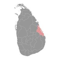 Batticaloa District map, administrative division of Sri Lanka. Vector illustration.