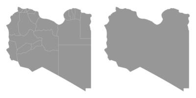 Libya map with administrative divisions. Vector illustration.