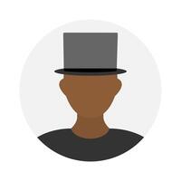 vacío cara icono avatar con alto sombrero. vector ilustración.