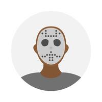 Empty face icon avatar with hockey mask. Vector illustration.