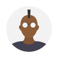 Empty face icon avatar with Iroquois and sunglasses. Vector illustration.