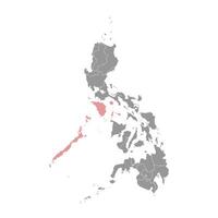 mimaropa región mapa, administrativo división de filipinas vector ilustración.