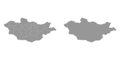 Mongolia map with administrative divisions. Vector illustration.