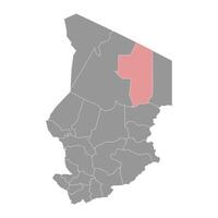 Ennedi Ouest Region map, administrative division of Chad. Vector illustration.