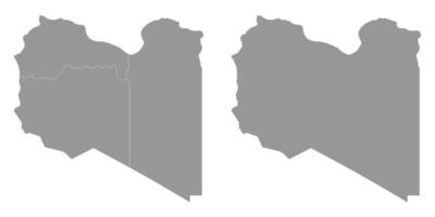 Libya map with Provinces. Vector illustration.