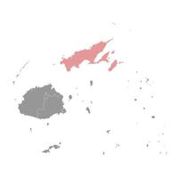 Northern Division map, administrative division of Fiji. Vector illustration.