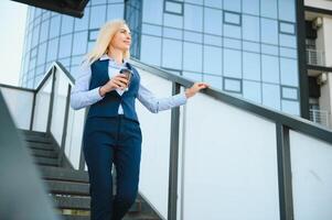 Portrait of business woman outdoor photo