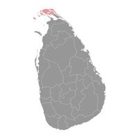 Jaffna District map, administrative division of Sri Lanka. Vector illustration.