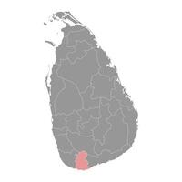 Matara District map, administrative division of Sri Lanka. Vector illustration.