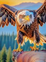 AI generated Close-up photo of an eagle or hawk