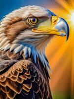 AI generated Close-up photo of an eagle or hawk