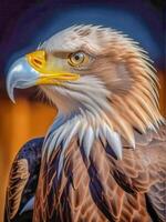 AI generated Close-up photo of an eagle or hawk