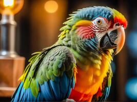 ai generado azul y amarillo guacamayo en naturaleza foto