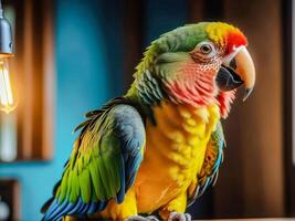 AI generated Blue and Yellow Macaw in Nature photo