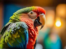 ai generado azul y amarillo guacamayo en naturaleza foto