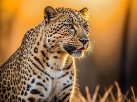 ai generado cerca arriba de un leopardo foto