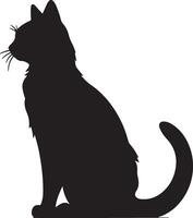 Cat Silhouette illustration Vector White Background