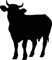 Cow Silhouette illustration Vector White Background