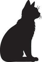 Cat Silhouette illustration Vector White Background