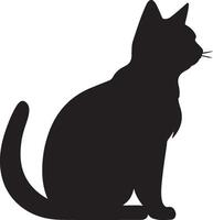 Cat Silhouette illustration Vector White Background