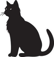 Cat Silhouette illustration Vector White Background