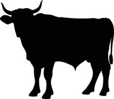 Cow Silhouette illustration Vector White Background