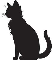 Cat Silhouette illustration Vector White Background