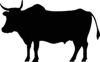 Cow Silhouette illustration Vector White Background