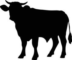 Cow Silhouette illustration Vector White Background