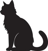 Cat Silhouette illustration Vector White Background