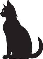 Cat Silhouette illustration Vector White Background