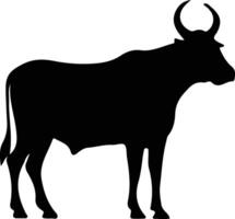 Cow Silhouette illustration Vector White Background