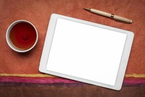 mockup of digital tablet with a blank isolated screen photo