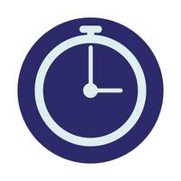 a blue and white icon of a stopwatch vector