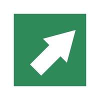 a green square with an arrow pointing up vector