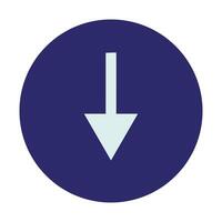 a blue arrow pointing down in a circle vector