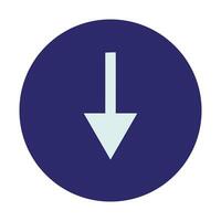 a blue arrow pointing down in a circle vector