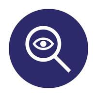 a magnifying glass with an eye icon vector