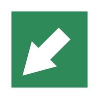 a green and white arrow pointing down on a white background vector