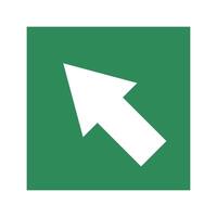 a green square with an arrow pointing up vector