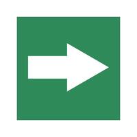 a green and white arrow pointing left vector