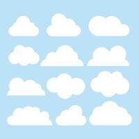 clouds set on blue background vector