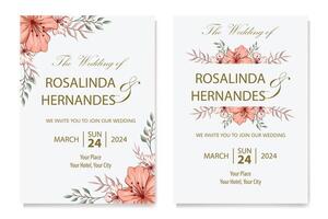 Decorative Floral Foliage Ornament for Wedding Invitation vector