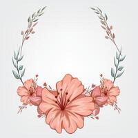 Decorative Floral Foliage Ornament for Wedding Invitation vector