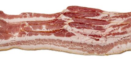 slices of uncured bacon isolated on white photo