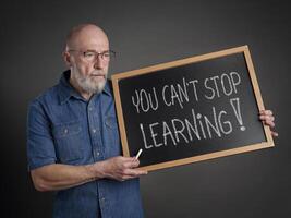 you can not stop learning blackboard sign photo