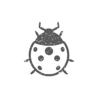 Bug icon in grunge texture vector illustration